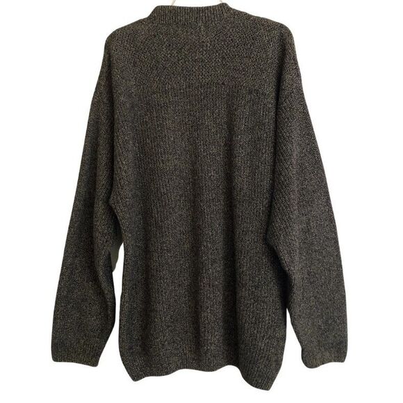 VTG Eddie Bauer Henley Fisherman Sweater Mens Sz XL Chunky Marled Knit USA - Picture 5 of 10
